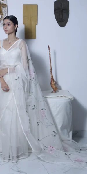 Chandrika White Silk Organza