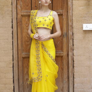 Mariegold yellow silk organza