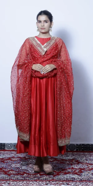 Rashika red bridal anarkali