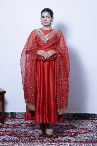 Rashika red bridal anarkali