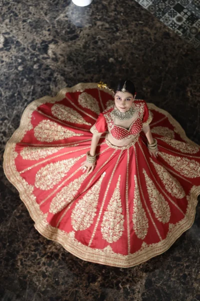 Aarohi red bridal lehenga