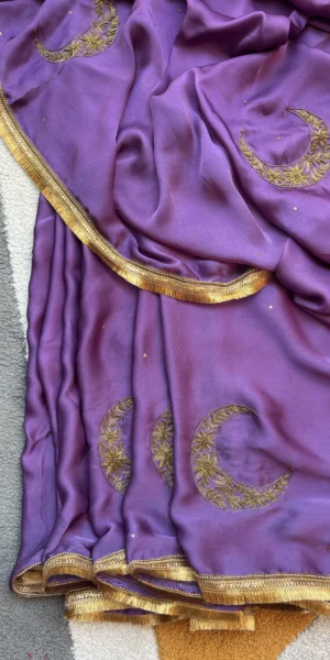 Amara Purple Silk Satin Saree