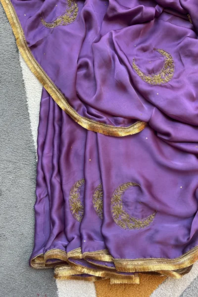 Amara Purple Silk Satin Saree
