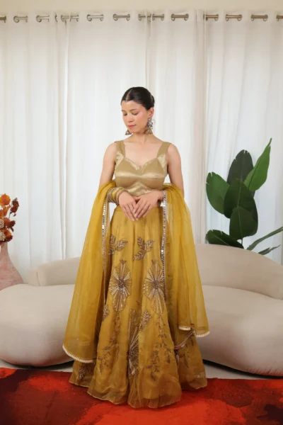 Svarna Silk Organza Lehenga